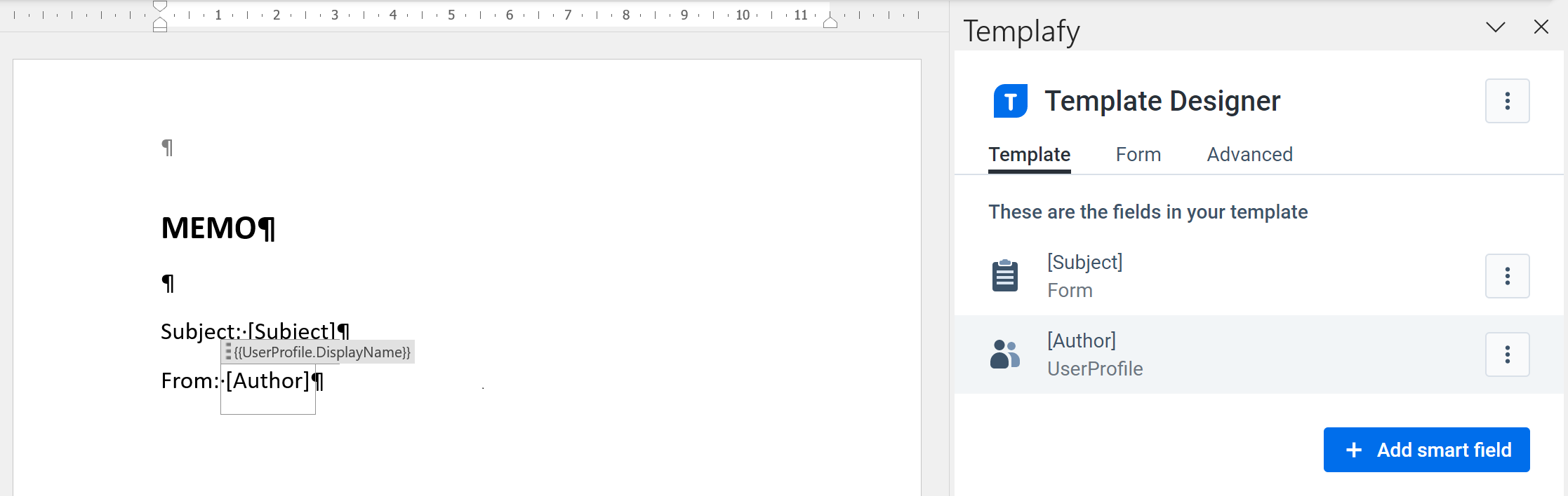 How to create Smart fields in Word – Templafy Help center