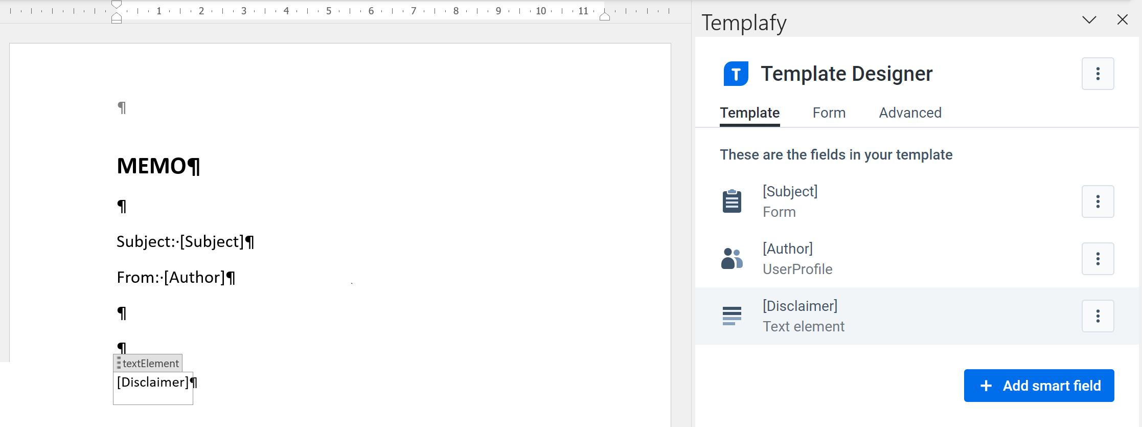 How to create Smart fields in Word – Templafy Help center