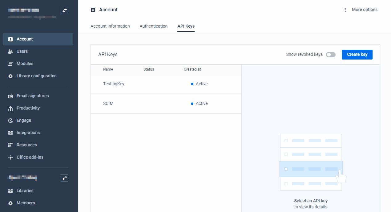 API Keys – Templafy Help center